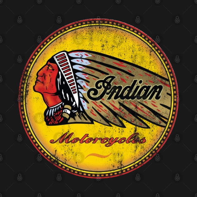 Retro Indian Motorcycle Sign by funkymonkeytees