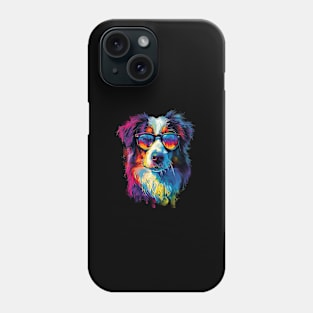 Colourful Cool Golden Doodle Dog with Sunglasses Phone Case