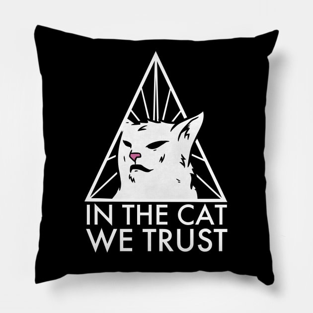 confused cat meme funny Pillow by A Comic Wizard