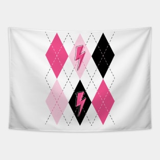 Preppy Pink Argyle Tapestry