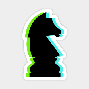 Trippy Knight Piece (Neon Green And Neon Blue) Magnet