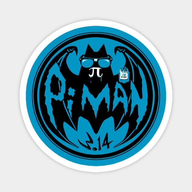 Pi Man Vampire Bat Logo Magnet by Mudge