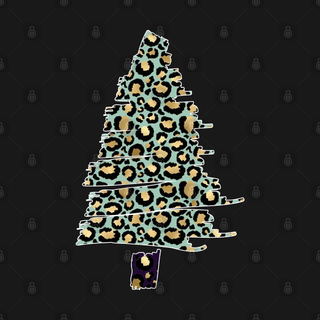 Merry Christmas Leopard Tree Emoji X-mas Holiday by Johner_Clerk_Design