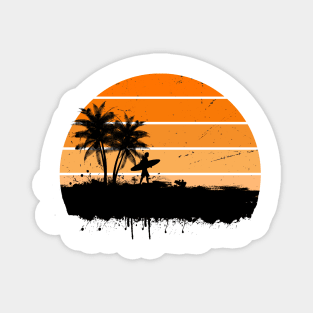 sunset surf, surfing, beach shirt,surf, surfer,shirt, summer shirt, Magnet