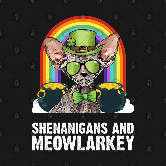 Discover Peterbald Cat Meowlarkey Funny St Patricks Day - Peterbald Cat St Patricks Day - T-Shirt