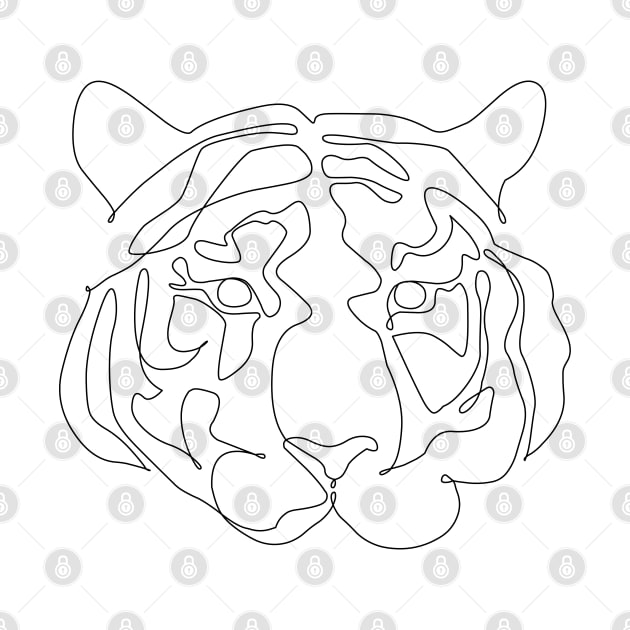 One Line Tiger by huebucket