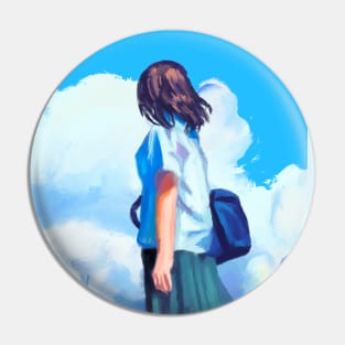 Aesthetic anime girl Japanese Summer Pin