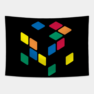 Cubeless Stickers - Rubik's Cube Inspired Design for people who know How to Solve a Rubik's Cube Tapestry