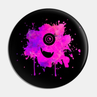 Pink Monster with One Eye Paint Splat Pin