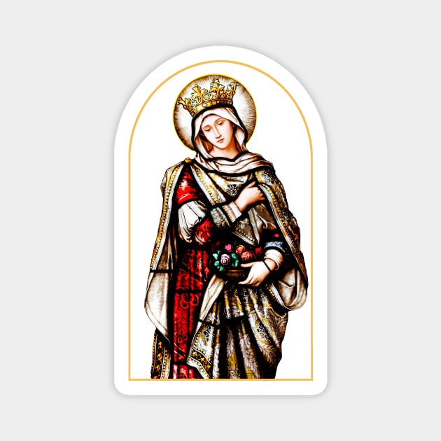 Saint Elizabeth of Hungary Stained Glass Window Magnet by Catholicamtees