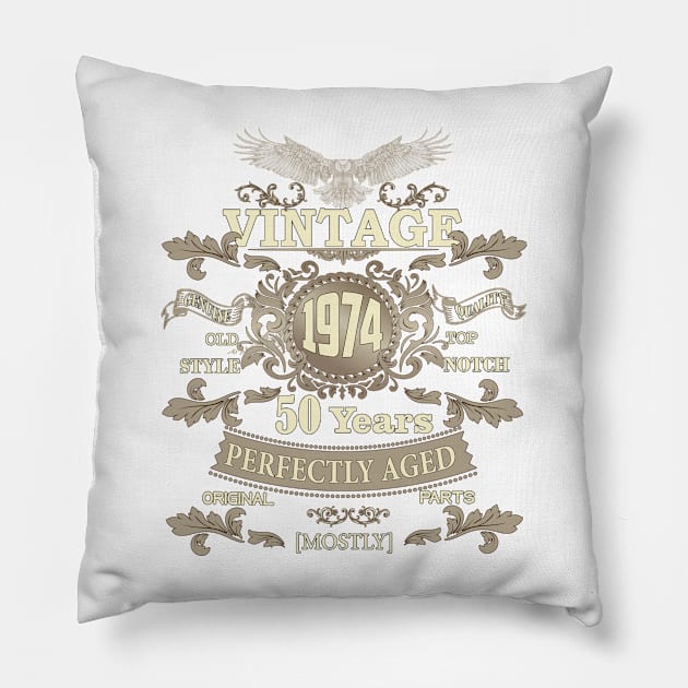 Timeless Treasures- Vintage Ornaments as a Thoughtful 50th Birthday Gift for Him Pillow by KrasiStaleva