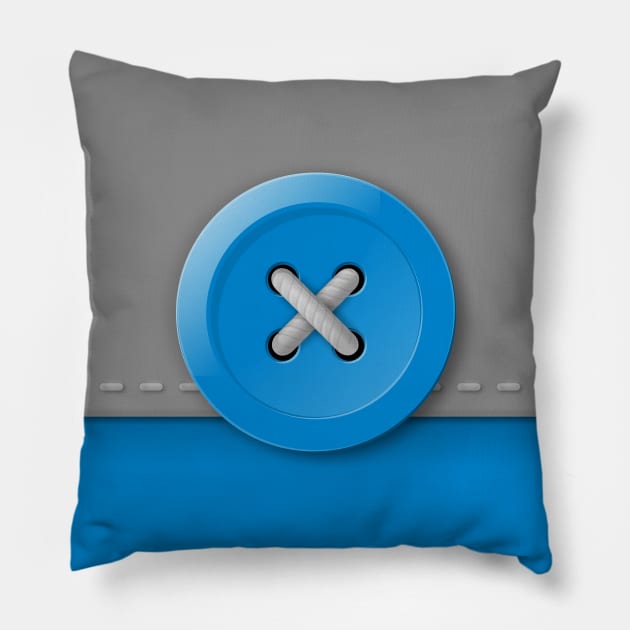 Blue button Pillow by goldengallery