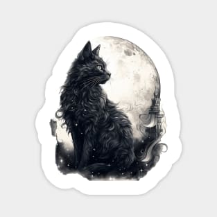 Feline Moonlight Magnet