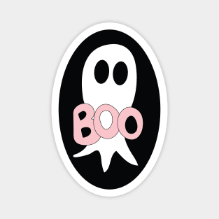 Cute Halloween ghost cartoon with BOO text Magnet