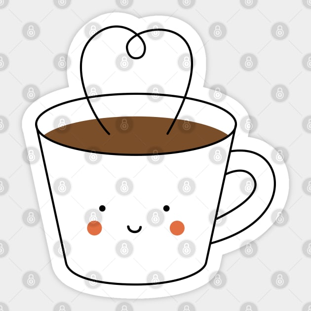 Kawaii Coffee Cup Sticker 