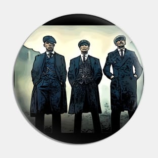 thomas shelby, arthur shelby jr and john shelby are well dressed in the fog as abstract art Pin