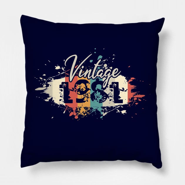 Vintage 1981  41 Years Old Birthday Pillow by hoopoe