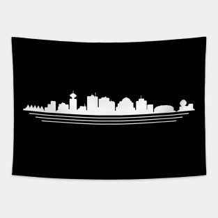 Vancouver Skyline Pixelart (white) Tapestry