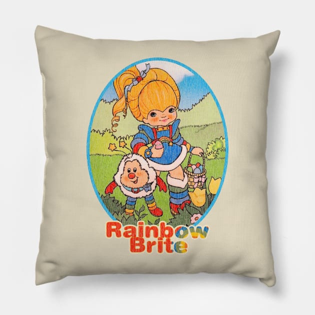 80s Happy Easter Rainbow Brite Pillow by Tangan Pengharapan