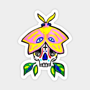 Rosy Maple Moth Sugar Skull Magnet