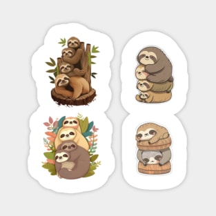 sloth stack stickers pack Magnet