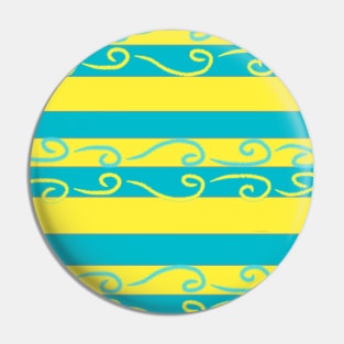 Yellow and blue stripes abstract Pin