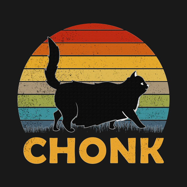 Discover Chonk Black cat fat vintage funny gift halloween - Chonk Black Cat Fat Vintage Funny Gift - T-Shirt