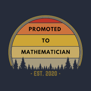 Promoted To Mathematician EST. 2020 Retro Vintage Sunset T-Shirt