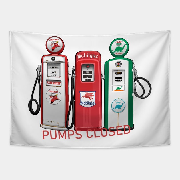 gas pump Tapestry by small alley co