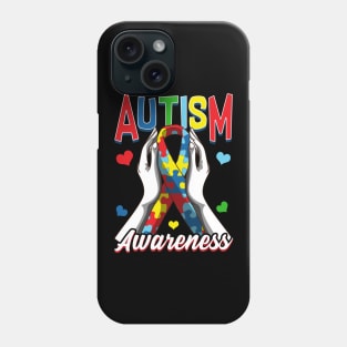 Colorful Autism Awareness Day Puzzle Ribbon Phone Case