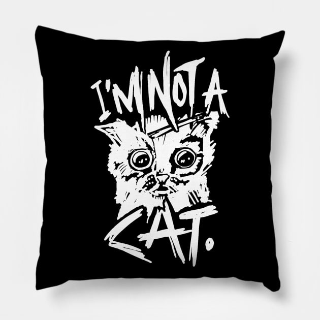 I'm Not a Cat Meme Pillow by sketchnkustom