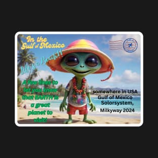 Post Card from Cute Alien in Paradise T-Shirt