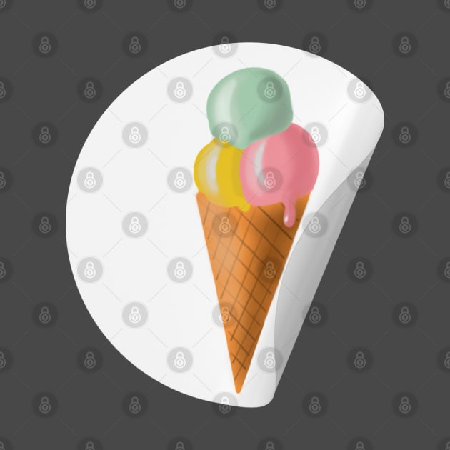 Sticker with three ice cream scoops by Tigra