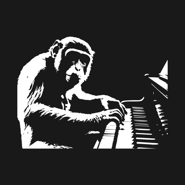 serious monkey plays the piano by lkn