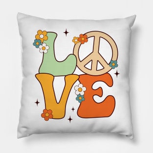 Peace Sign Love 60S 70S Tie Dye Hippie Costume Pillow