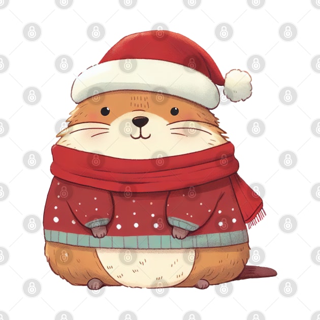 Cute Christmas Marmot by Takeda_Art