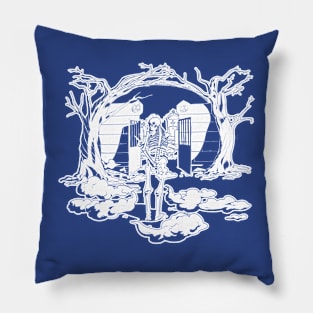 peaceful skeleton (version for dark backgrounds) Pillow