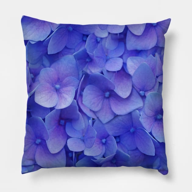 Hydrangea blue Pillow by CatyArte