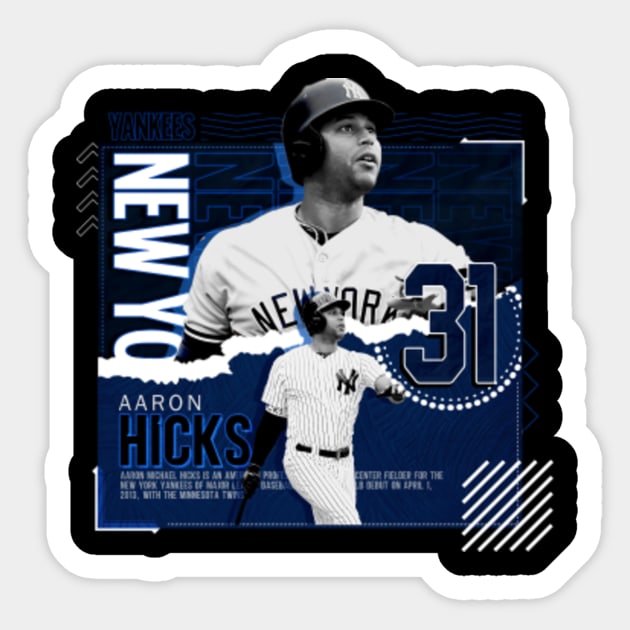 Aaron Hicks Baseball Edit Tapestries Yankees - Aaron Hicks - Sticker