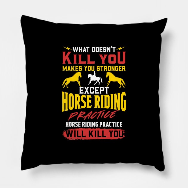 Horseback Riding Training - Equestrian Horse Gift Pillow by biNutz