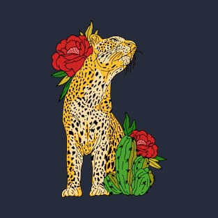 Leopard and Roses T-Shirt