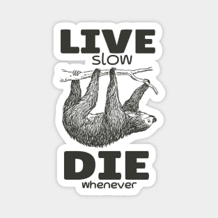 Vintage Slowly Live Sloth Magnet