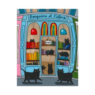 Bouquins et Felins Cat Bookstore T-Shirt