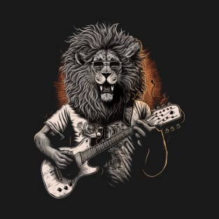 Cool Lion Playing a Guitar T-Shirt