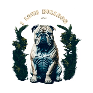 Floral Devotion: Love for Bulldogs T-Shirt