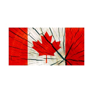 Flag of Canada – Tree Trunk Wood T-Shirt