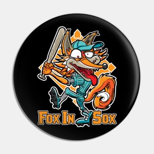 Fox in Sox Baseball Pin