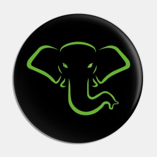 GREEN ELEPHANT HEAD Pin