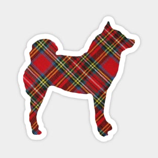 Lilly the Shiba Inu Silhouette - Tartan on White Magnet