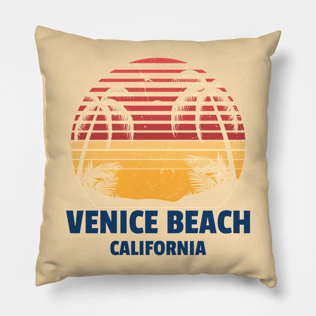 Venice beach California Pillow by Rdxart